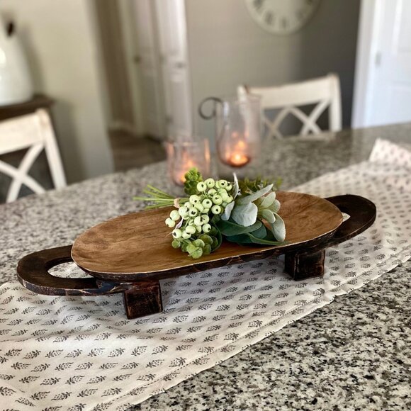 Two Tone Mango Wood Tray - Picture 1 of 5